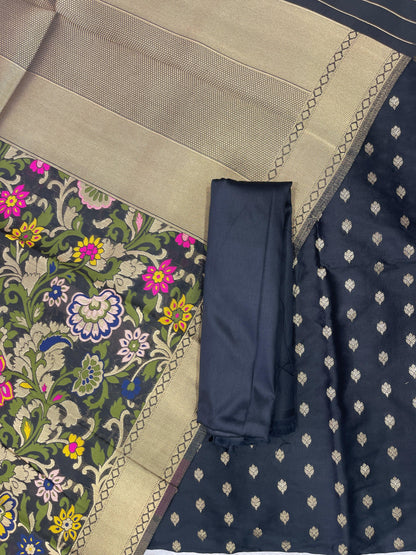 Black Biba Silk Zari With Kimkhab Mina Jaal Dupatta 700SKL_KS29