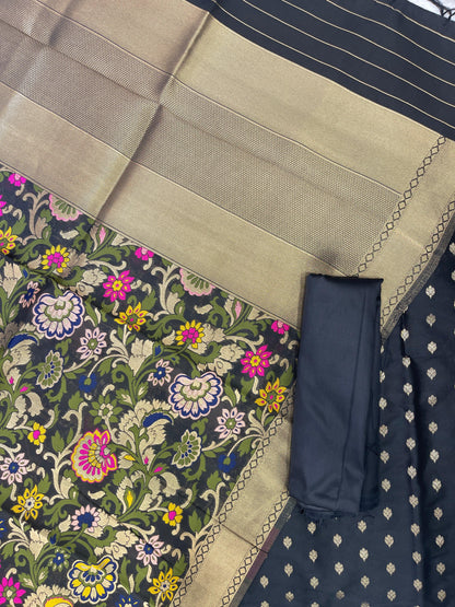 Black Biba Silk Zari With Kimkhab Mina Jaal Dupatta 700SKL_KS29