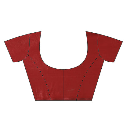 Faishana Presents Maroon Half Half Patli Zari Jaal Satin Silk Saree With Maroon Blouse Piece