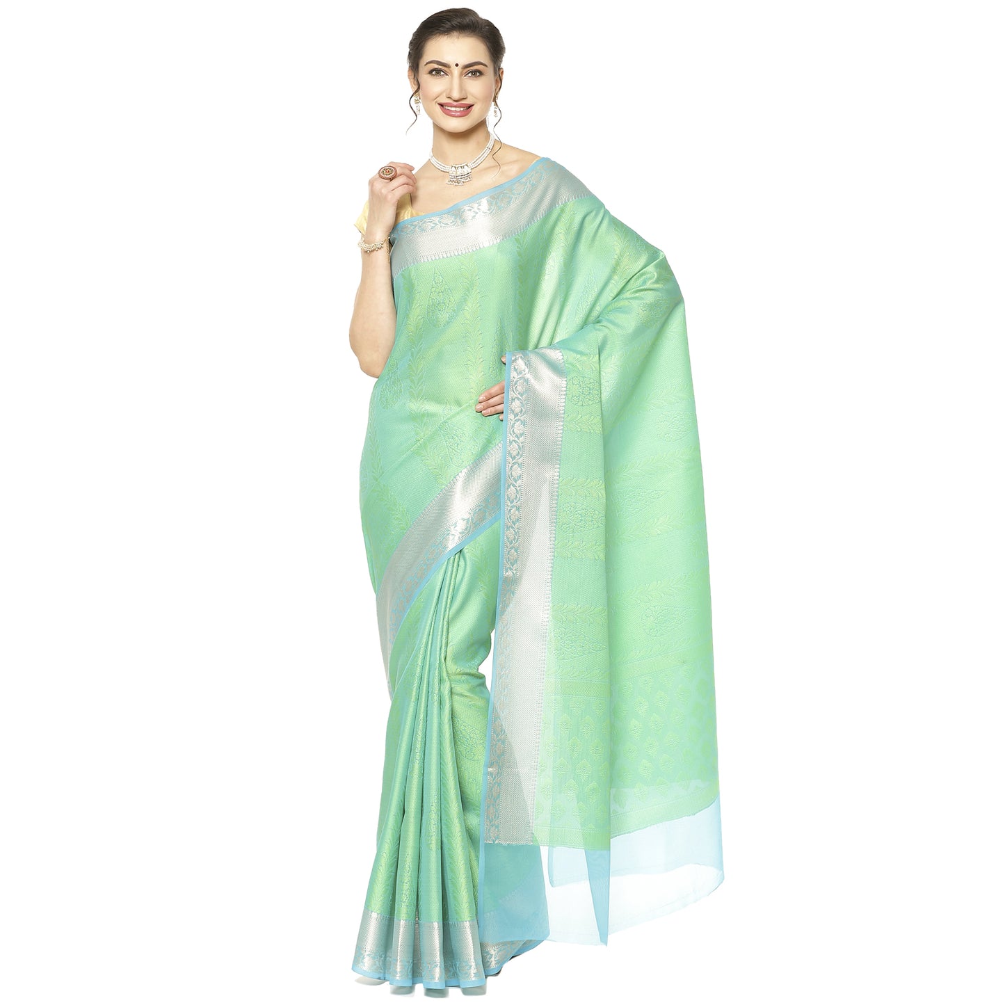 Green Tanchoi Banarasi Sarees For Women GEBC16