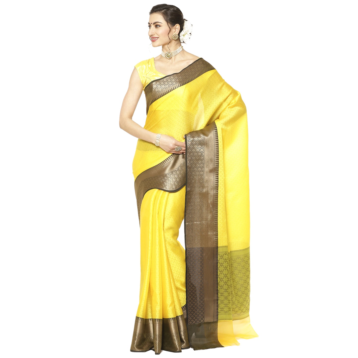 Gold Tanchoi Banarasi Sarees For Women GEBC4