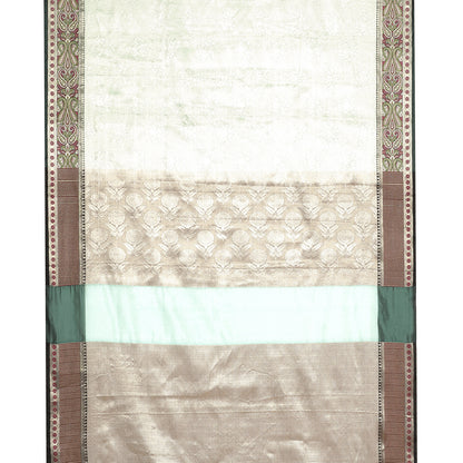 Sea Green Kanchi Silk Banarasi Sarees For Women GEBE10