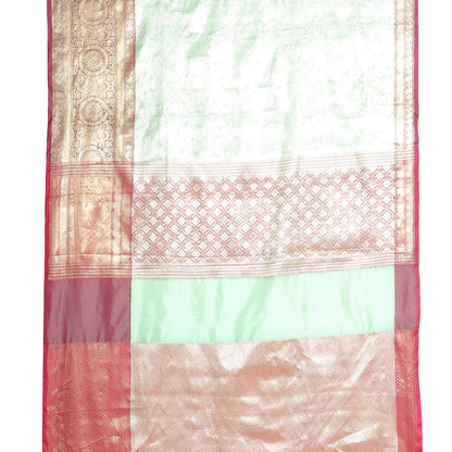 Sea Green Kanchi Silk Banarasi Sarees For Women GEBE22