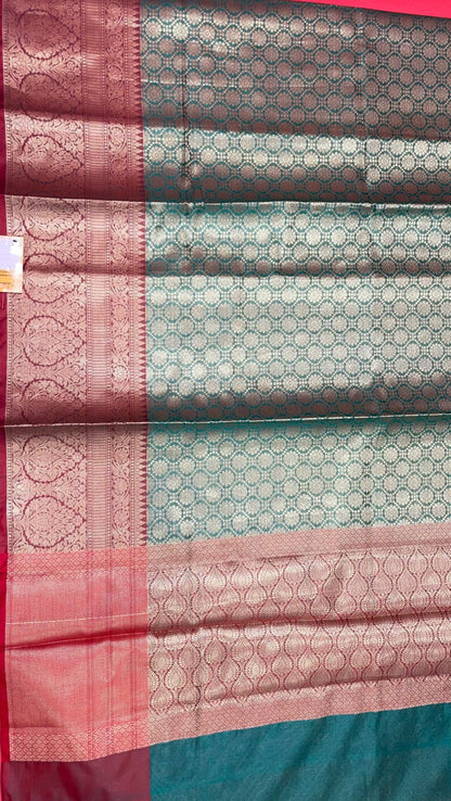 Green Kanchi Silk Banarasi Sarees For Women GEBE26