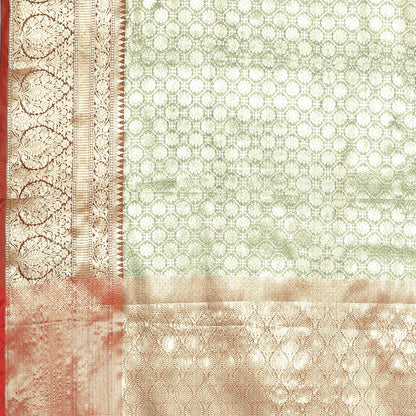 Green Kanchi Silk Banarasi Sarees For Women GEBE26