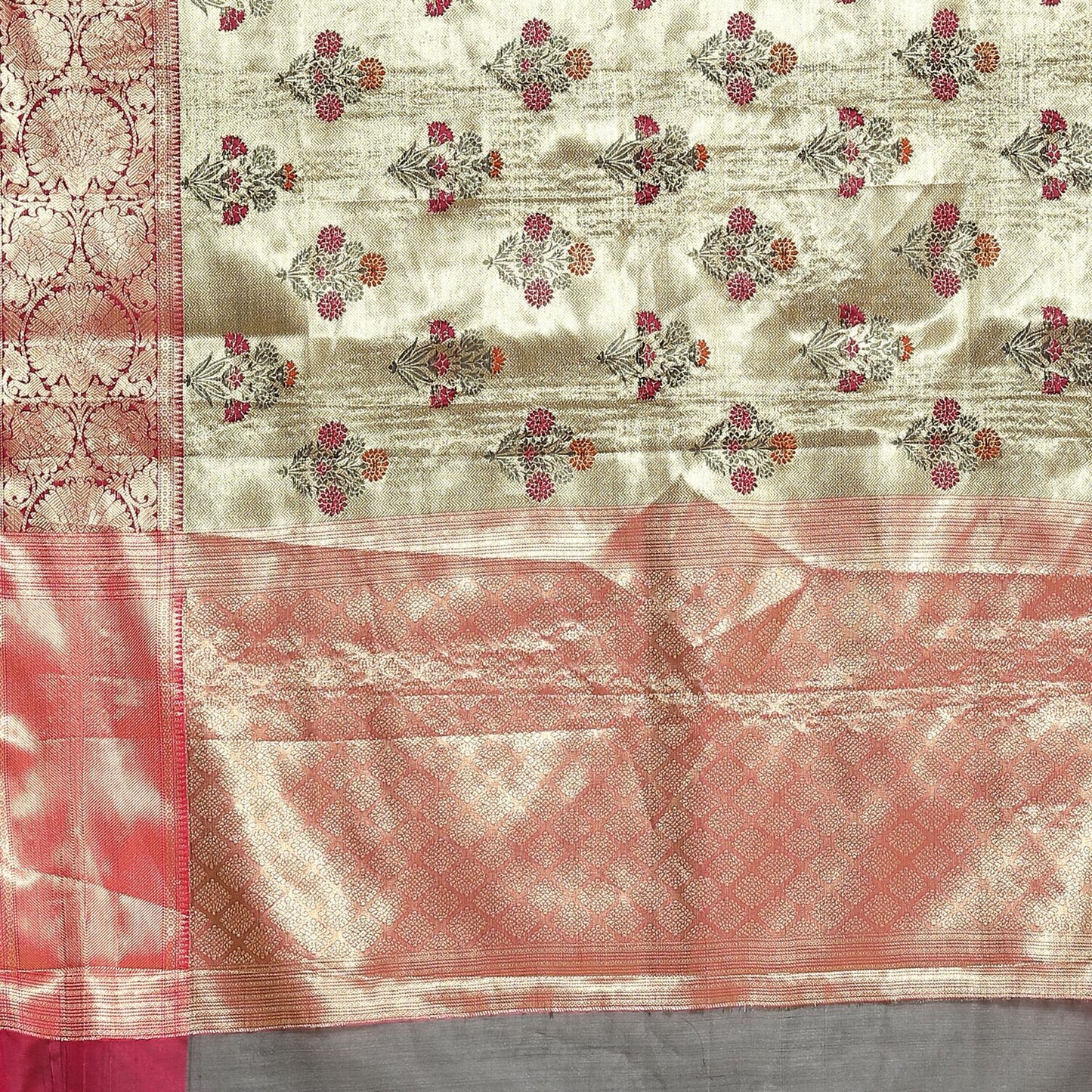 Grey Kanchi Silk Banarasi Sarees For Women GEBE2