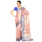 Faishana Presents Zari Pink Kanchi Silk Brocade Contrast Silver Gold Zari Jamawar Border Saree
