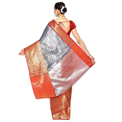 Blue Kanchi Silk Banarasi Sarees For Women GEBW13