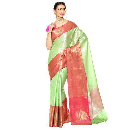 Green Kanchi Silk Banarasi Sarees For Women GEBW9