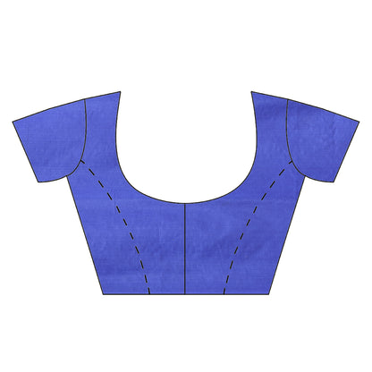 Faishana Presents Blue Mughal Motif Heavy Katan Silk Banarasi Saree With Blouse Piece