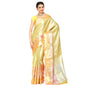 Faishana Gold Kanchi Silk Jamdani Tissue Paithani Banarasi Saree with Beige Blouse Piece