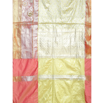 Faishana Lime Green Kanchi Silk Jamdani Tissue Paithani Banarasi Sari With Lime Green Blouse