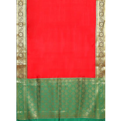 Red Valkalam Katan Silk Banarasi Sarees For Women GEKH25