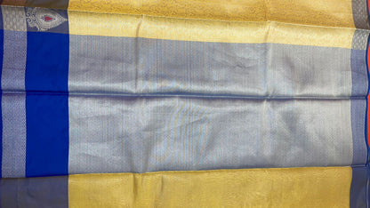 Gold Kanjeevaram Banarasi Sarees For Women GEMA16