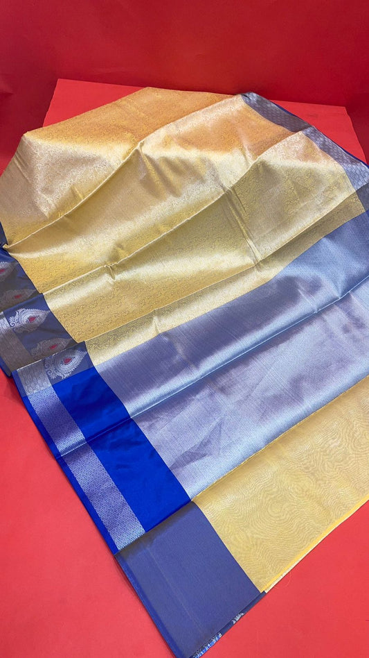 Gold Kanjeevaram Banarasi Sarees For Women GEMA16