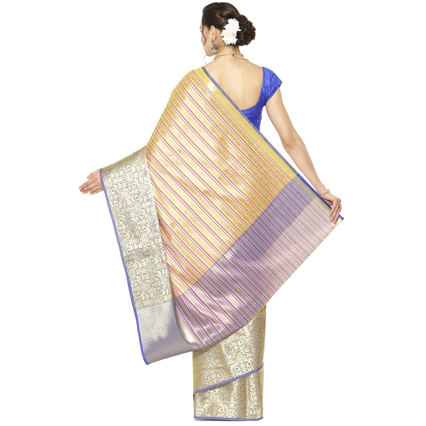 Beige Kanjeevaram Banarasi Sarees For Women GEMA1