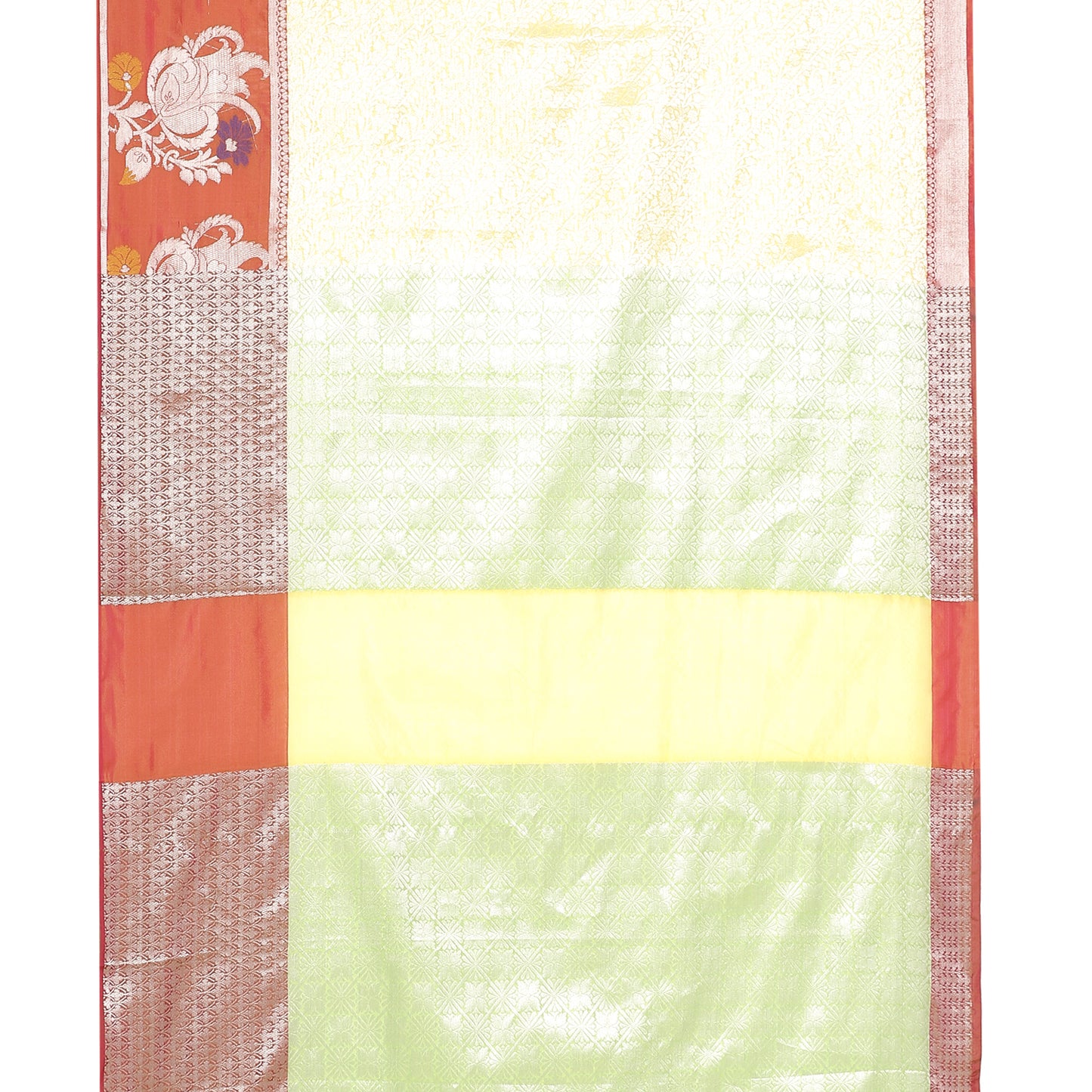 Faishana Presents Gold Silver Zari Kanchi Silk Tanchoi Brocade Contrast Pink Skirt Meena Border Banarasi Saree