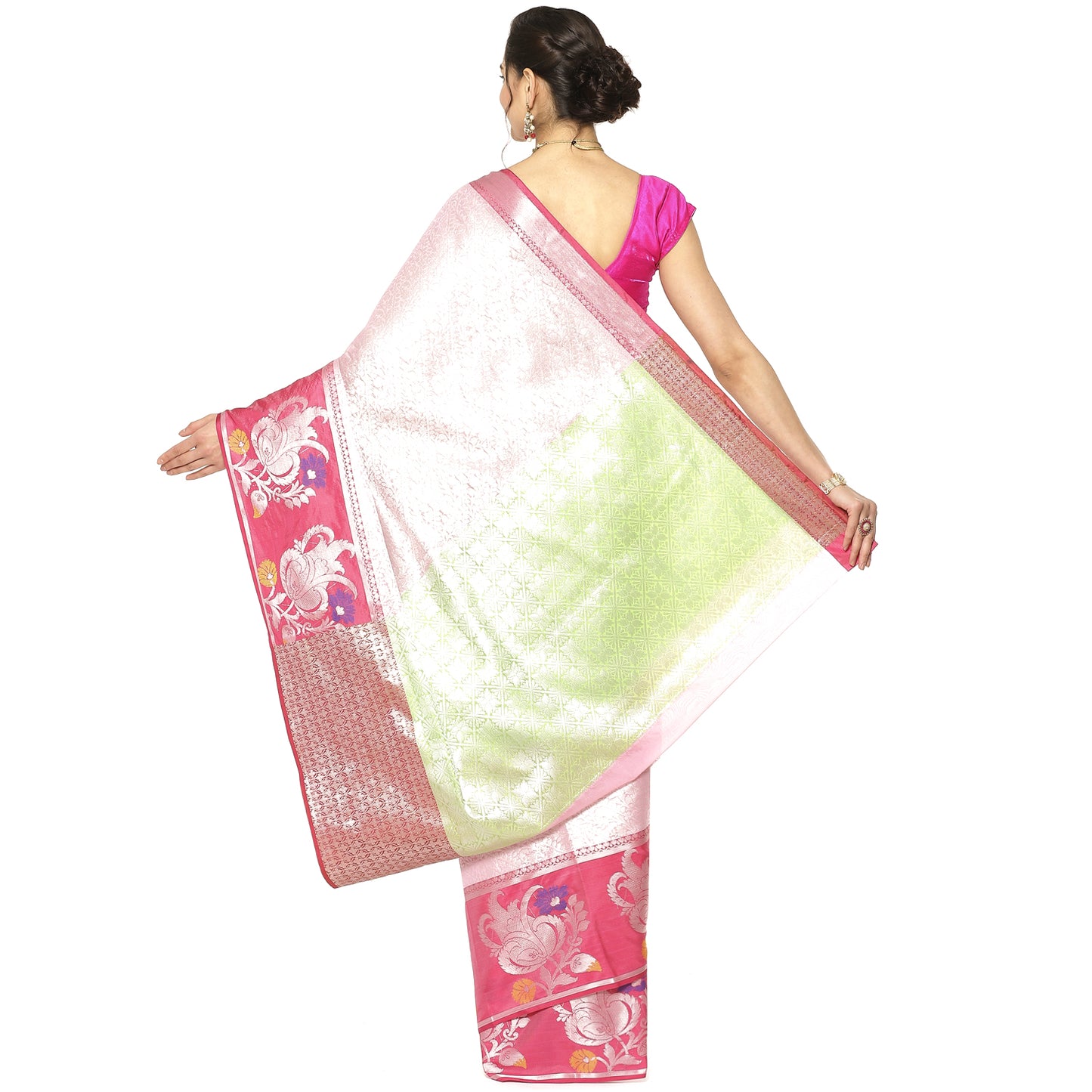 Pink Kanjeevaram Banarasi Sarees For Women GEMA21