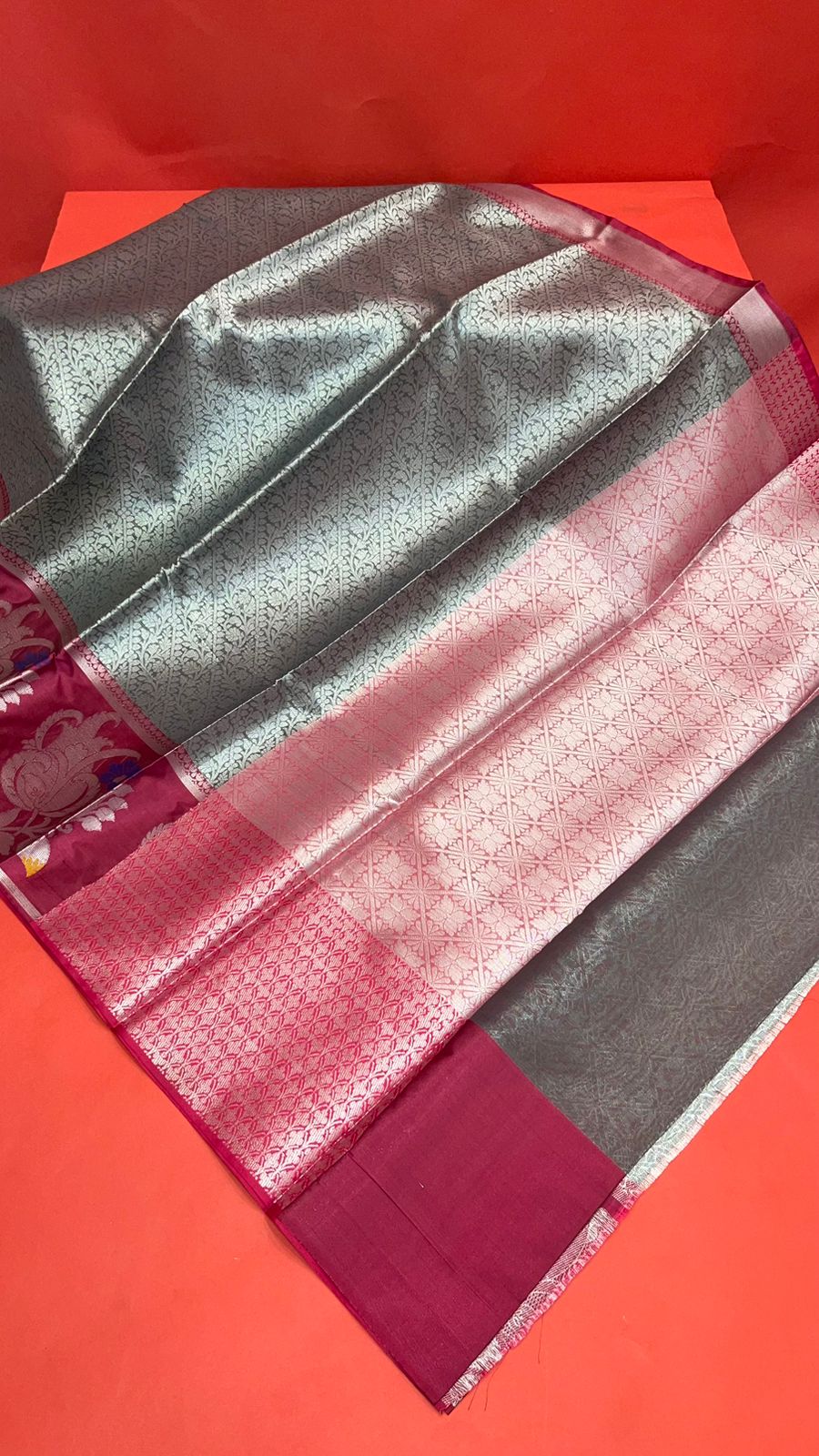 Grey Kanjeevaram Banarasi Sarees For Women GEMA23