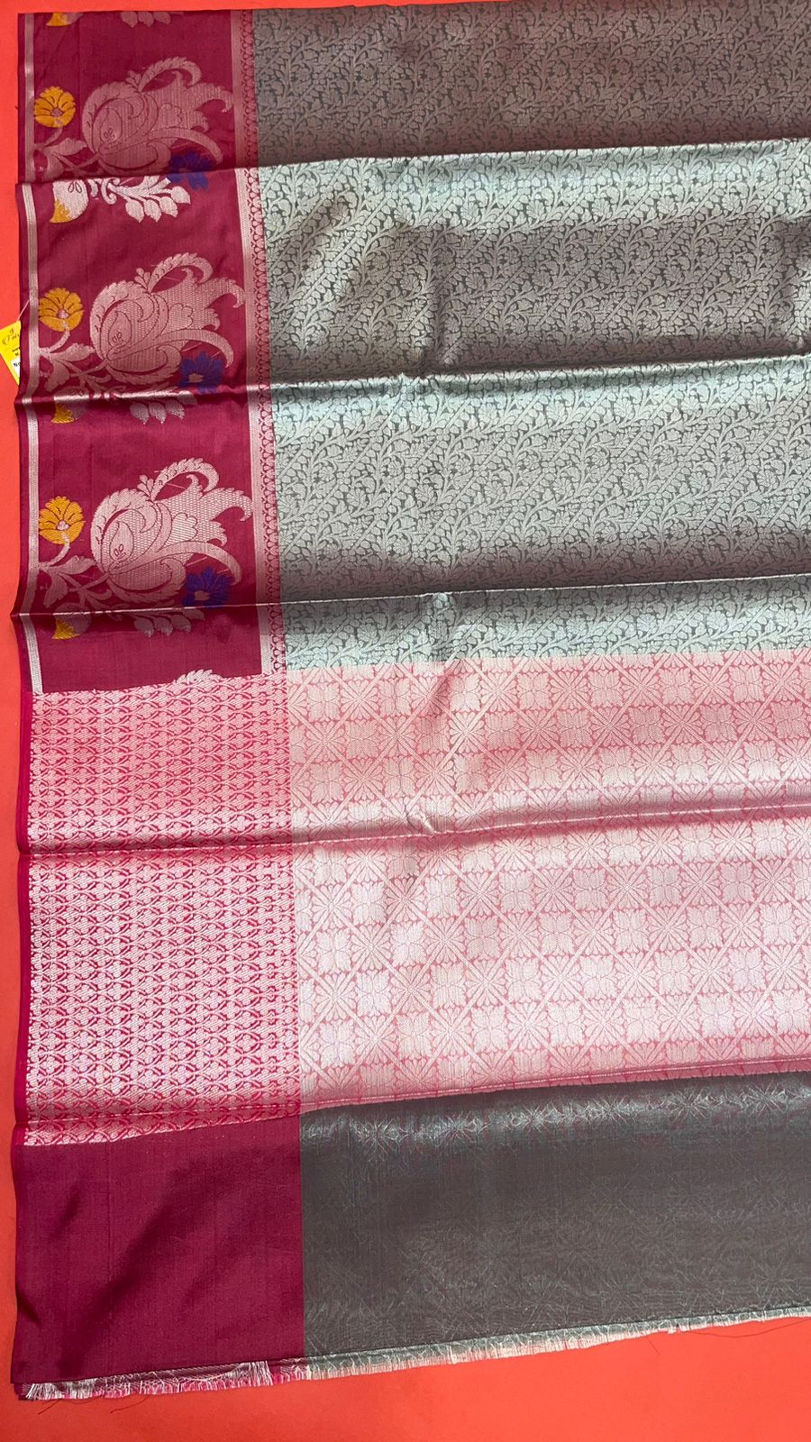 Grey Kanjeevaram Banarasi Sarees For Women GEMA23