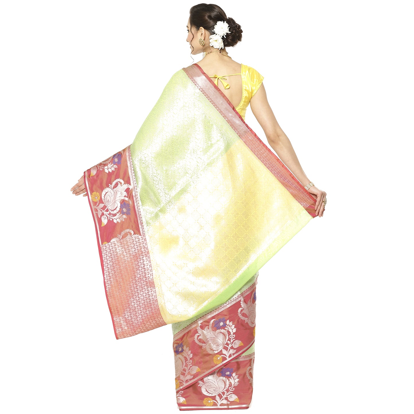 Green Kanjeevaram Banarasi Sarees For Women GEMA24