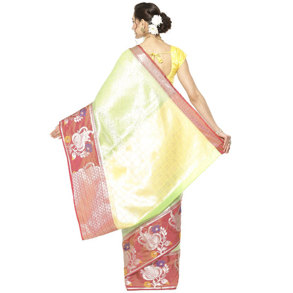 Green Kanjeevaram Banarasi Sarees For Women GEMA24