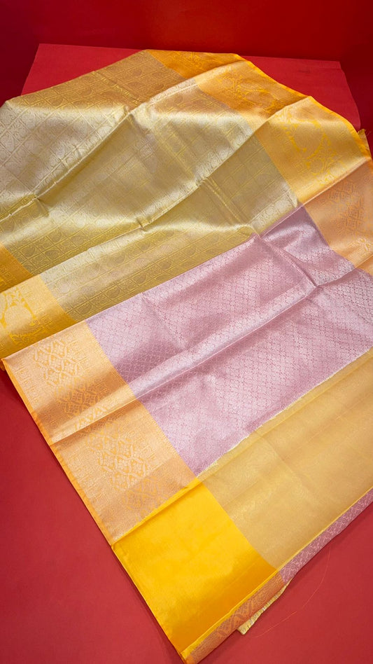 Gold Kanjeevaram Banarasi Sarees For Women GEMA30
