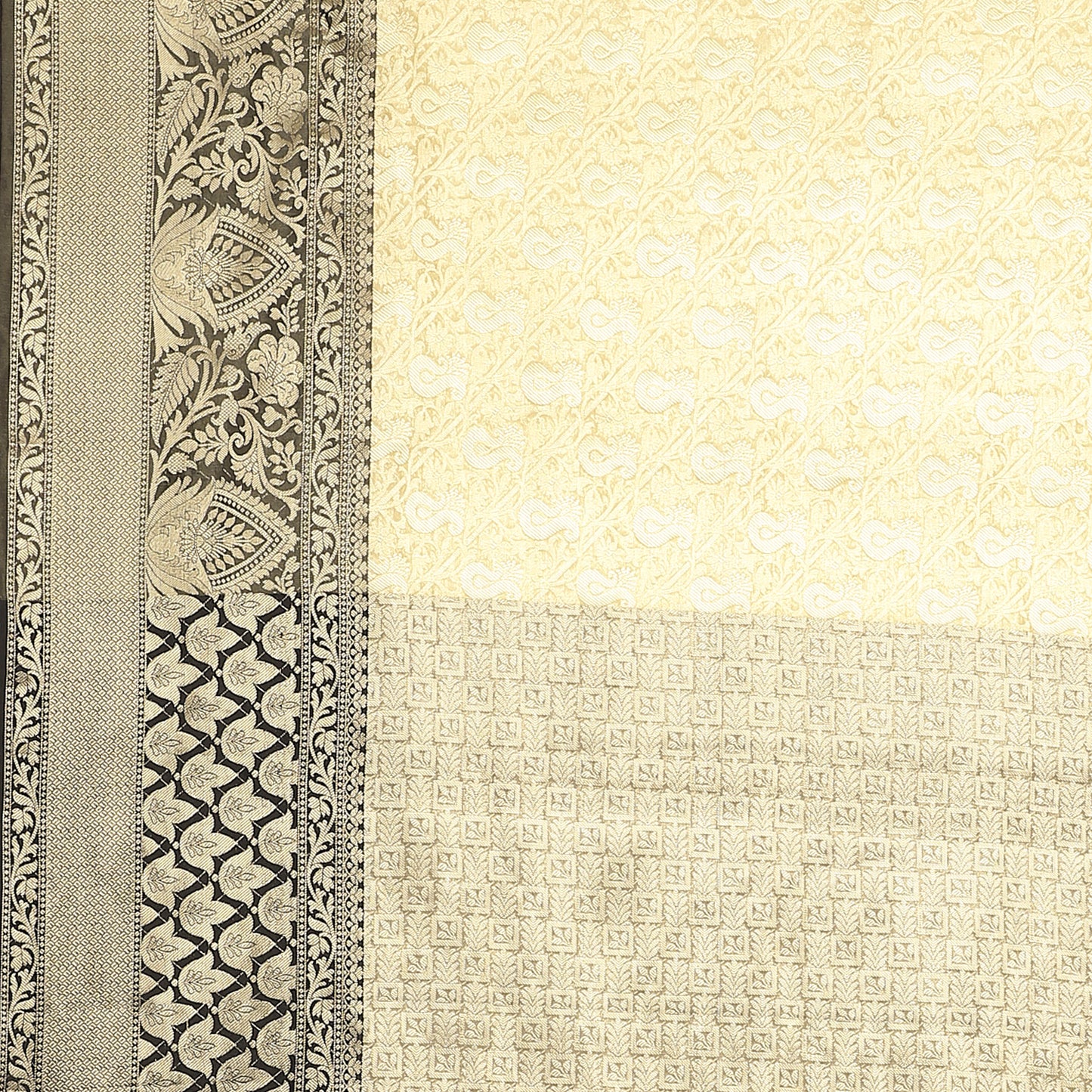 Beige Kanjeevaram Banarasi Sarees For Women GEMA35