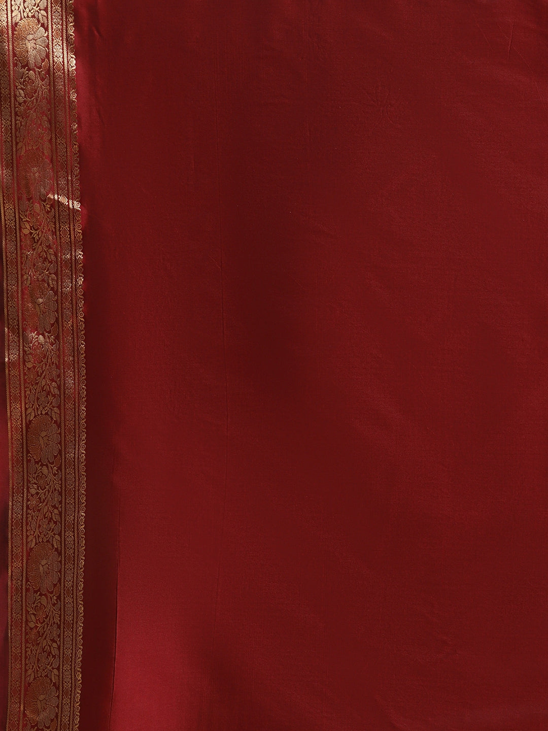 Faishana Handwoven Black Valkalam Katan Silk Booti Zari Border With Maroon Blouse Banarasi Saree
