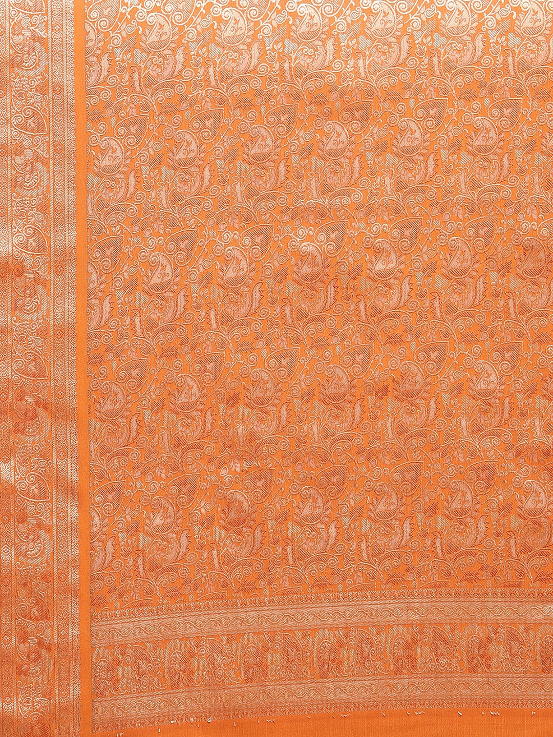 Faishana Handwoven Black Valkalam Katan Silk Plain Resham Border With Mustard Blouse Banarasi Saree