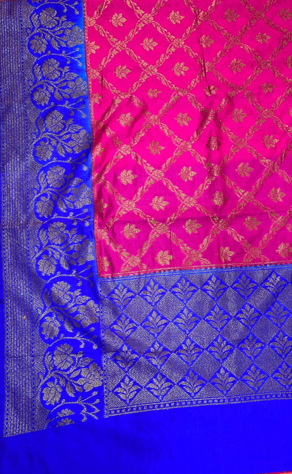 Magenta Dupion Silk Banarasi Sarees For Women GEDUPSILK_36
