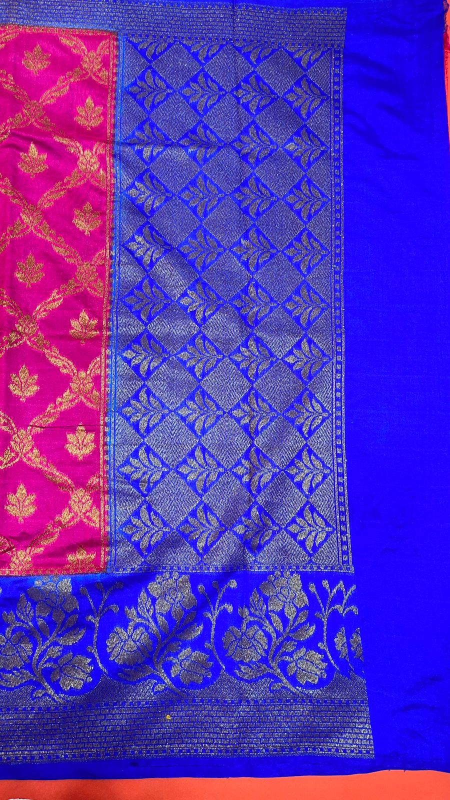 Magenta Dupion Silk Banarasi Sarees For Women GEDUPSILK_36