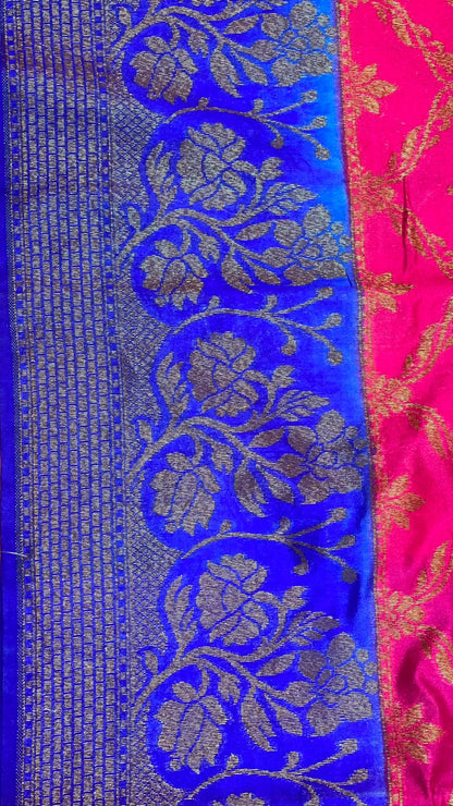 Magenta Dupion Silk Banarasi Sarees For Women GEDUPSILK_36