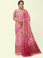Faishana Presents Woven Pink Matka Silk Booti Skirt Border With Pink Blouse Banarasi Saree