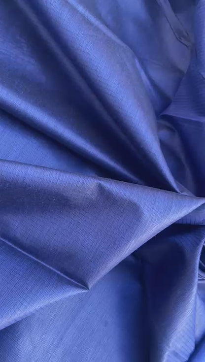 Royal Blue Cotton Silk Banarasi Suit with Contrast Stripe Zari Patti Dupatta 600SKL_CS22